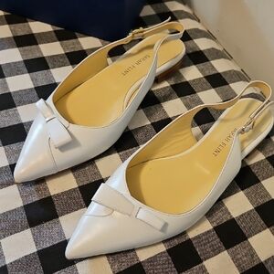 NWT Sarah Flint White Natalie Elegant Slingback Design